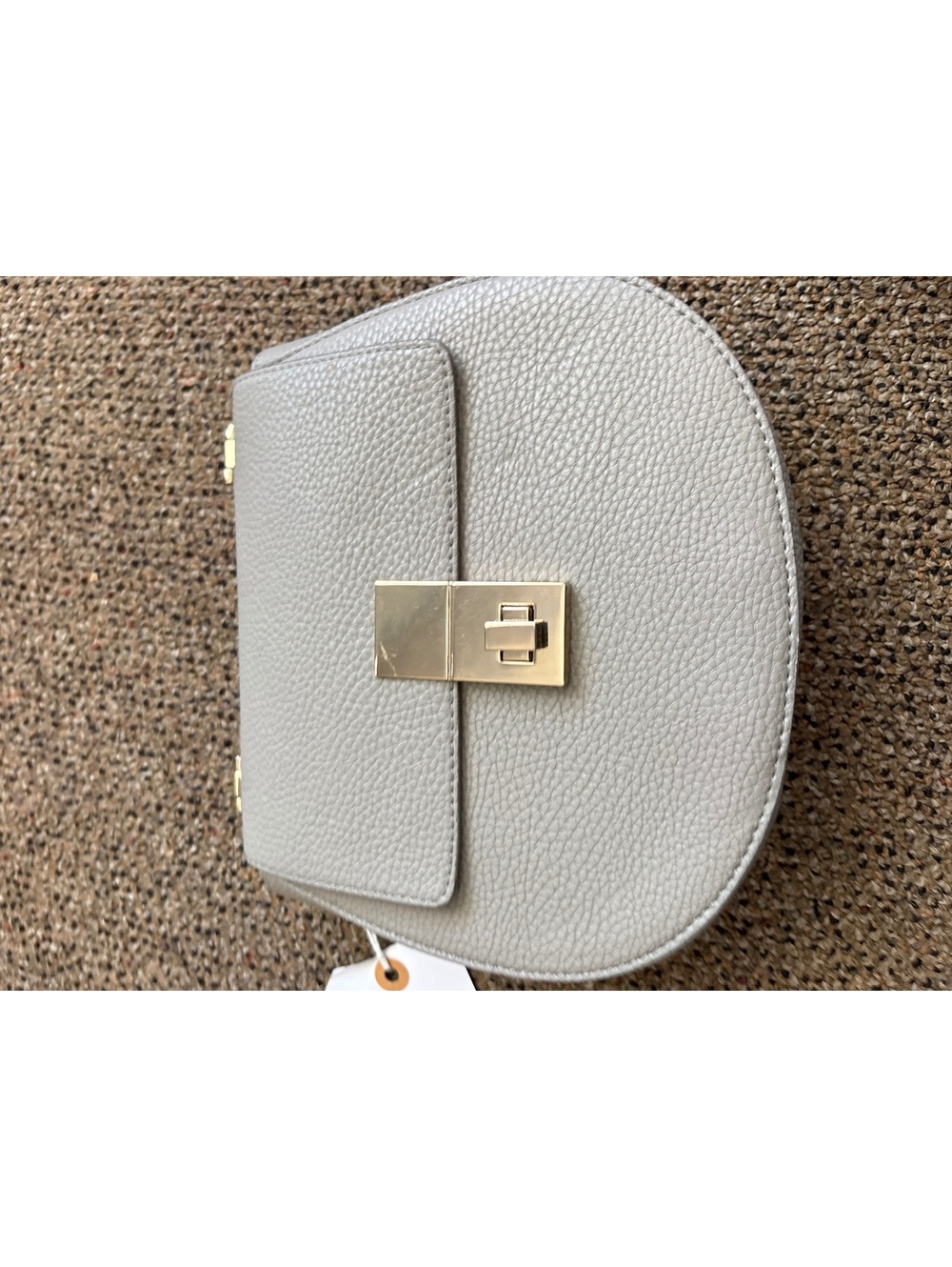 Express Pebbled Leather Crossbody Bag with Gold Chain Strap